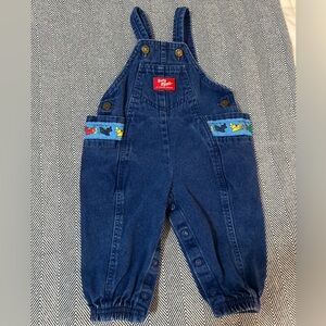 Vintage Oshkosh B’gosh denim airplane overalls size 12 months